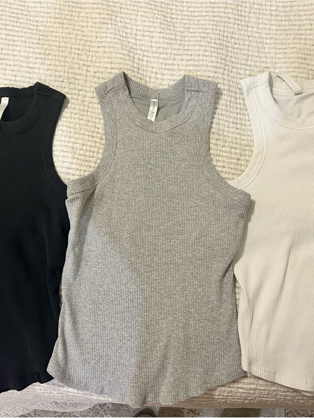 SET OF 3 Fabletics Ribbed Racerback Tank Top - Women - Picture 4 of 4